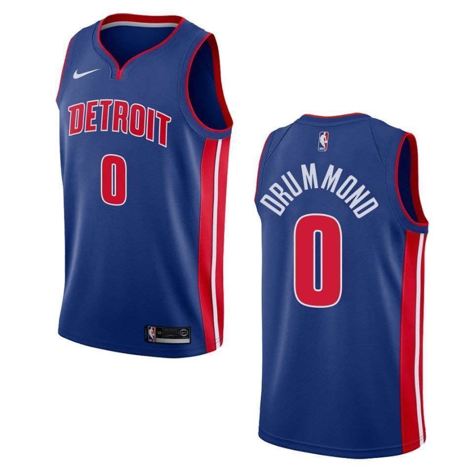 Detroit Pistons 0 Andre Drummond Icon Swingman Blue NBA Jersey Men's