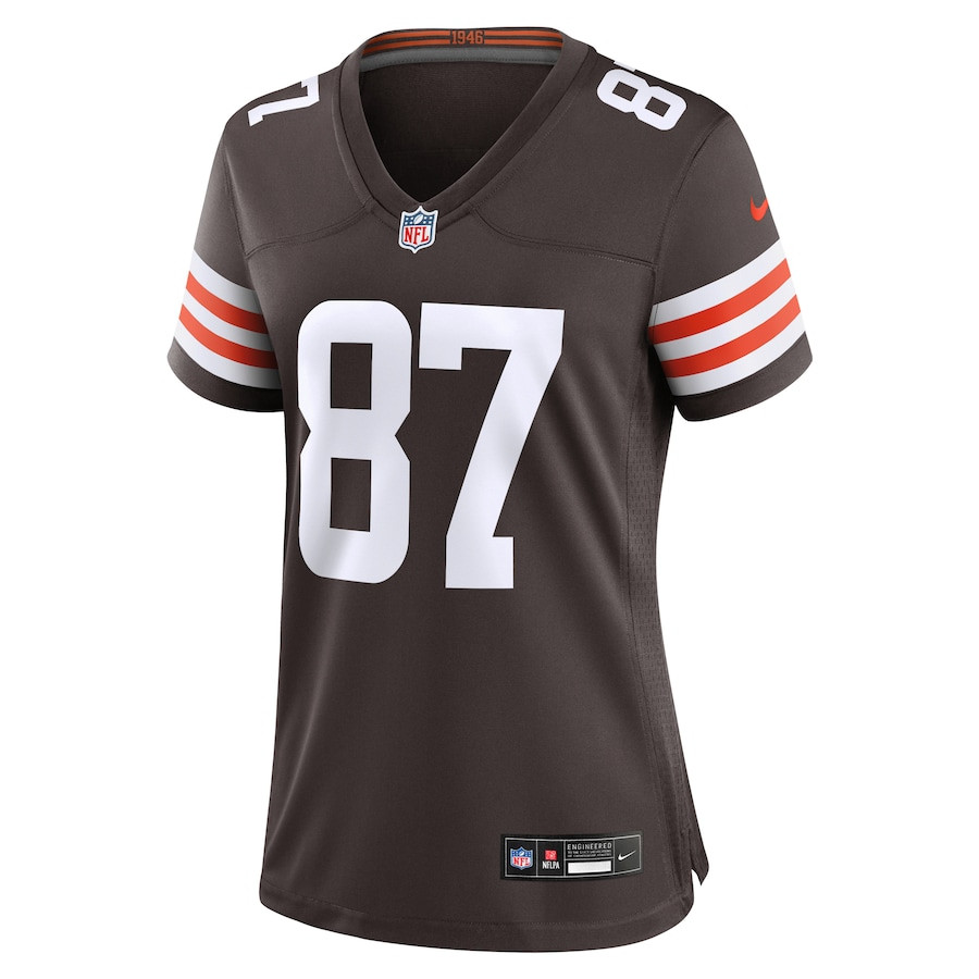 Giovanni Ricci 87 Cleveland Browns Game Brown NFL Jersey Women's