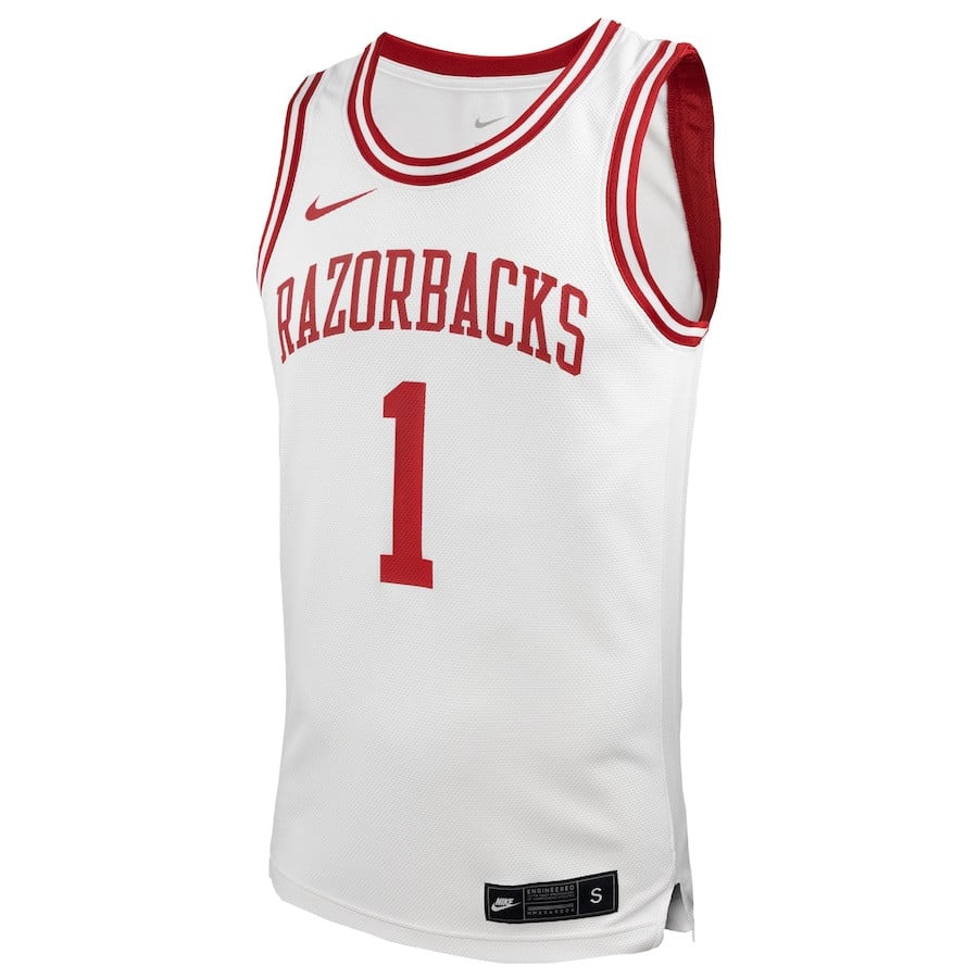 Arkansas Razorbacks White #1 NCAA Jersey Men's