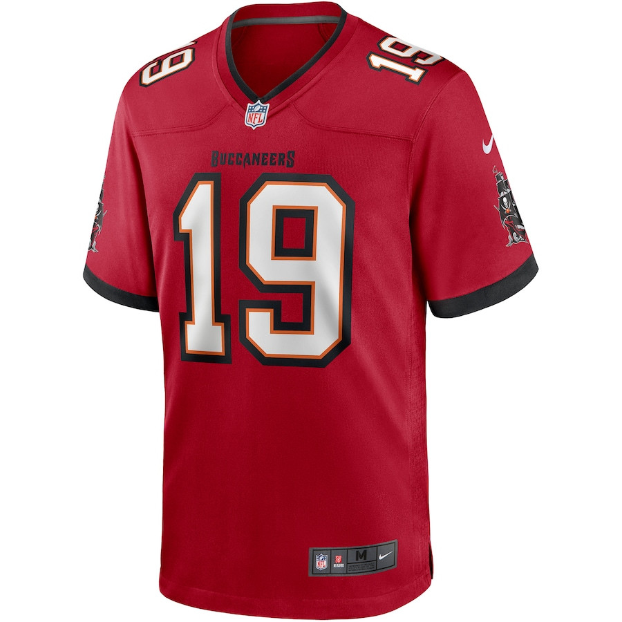 Keyshawn Johnson 19 Tampa Bay Buccaneers Game Retired Red NFL Jersey Men's