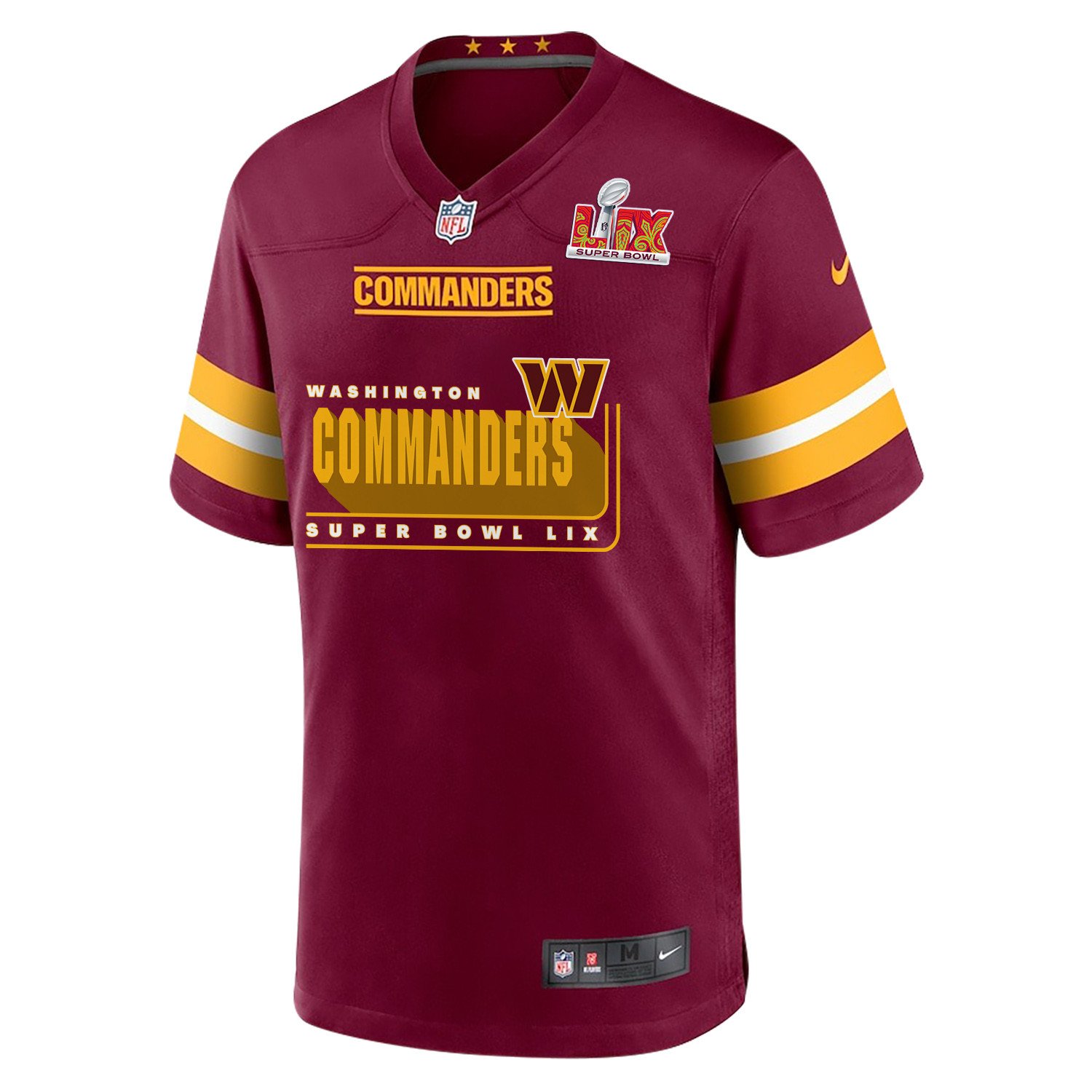 Washington Commanders Super Bowl LIX Champions Big Commanders Game Custom Burgundy NFL Jersey Men's