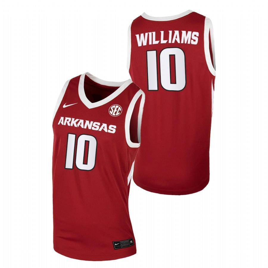 Arkansas Razorbacks 10 Cardinal Jaylin Williams Away College NCAA Jersey Men's