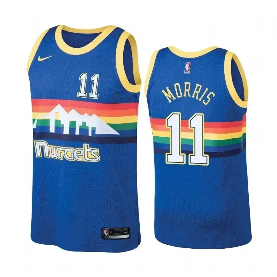 Denver Nuggets 11 Monte Morris Hardwood Classics Blue NBA Jersey Men's