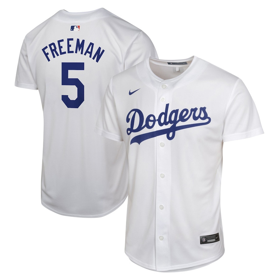 Freddie Freeman 5 Los Angeles Dodgers Home Game Player White MLB Jersey Youth