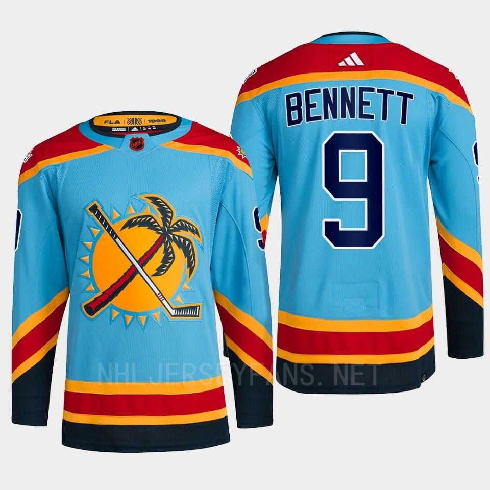 Florida Panthers 2022 Reverse Retro 2.0 Sam Bennett 9 Blue Primegreen NHL Jersey Men's