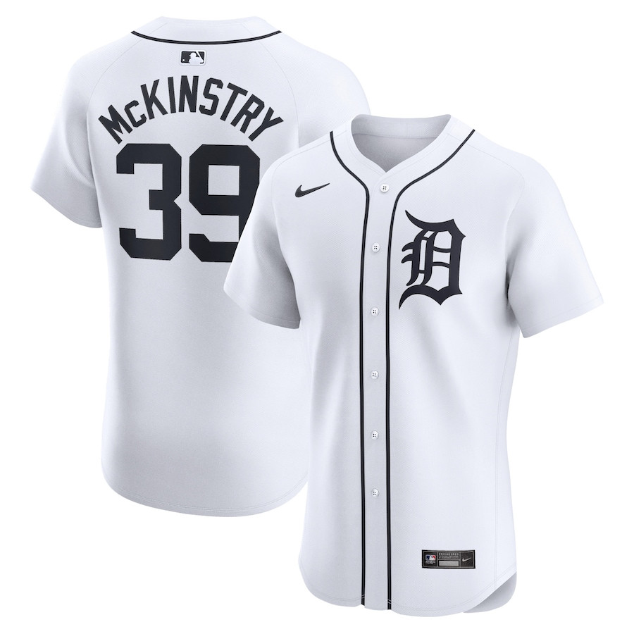 Zach McKinstry 39 Detroit Tigers Home Elite Player White MLB Jersey Men's