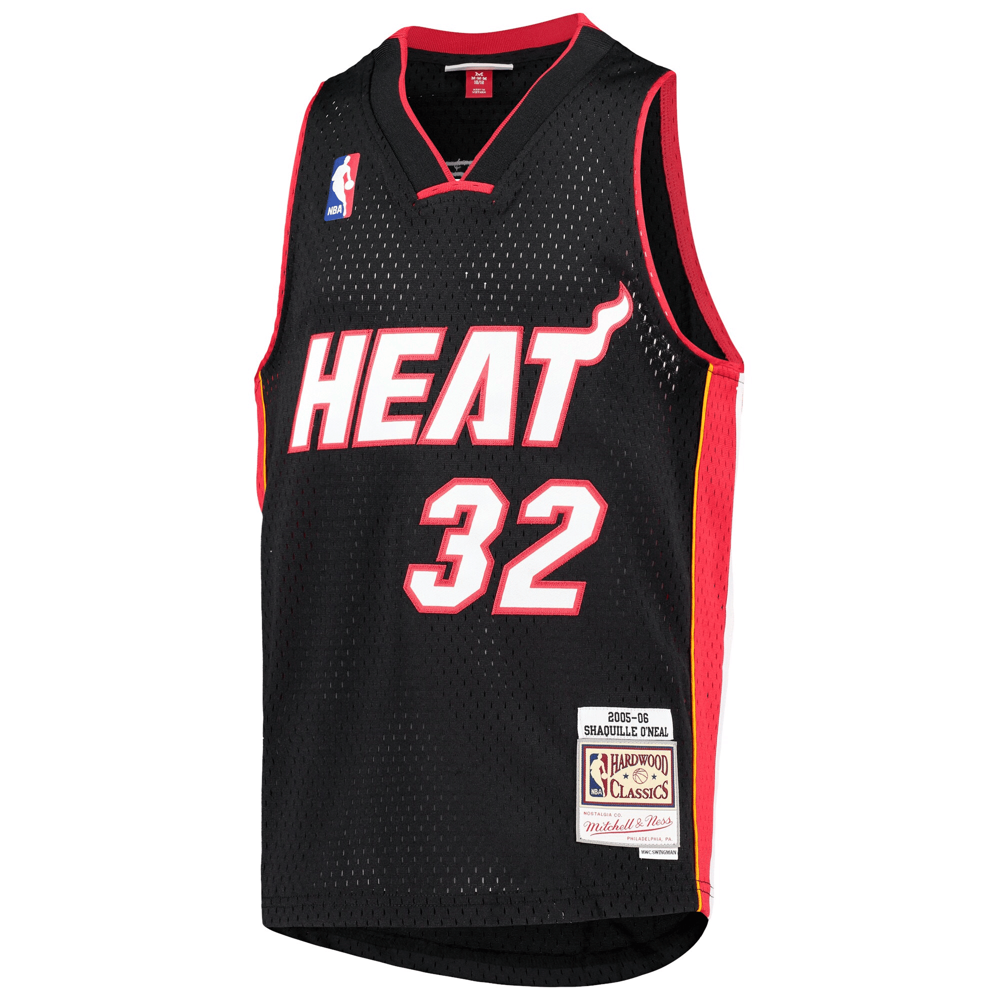 Shaquille O'Neal Miami Heat Mitchell Ness Big Tall Hardwood Classics Swingman Black NBA Jersey Men's