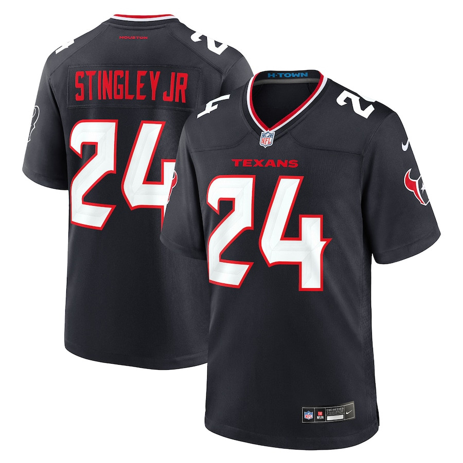 Derek Stingley Jr. 24 Houston Texans Game Navy NFL Jersey Men's