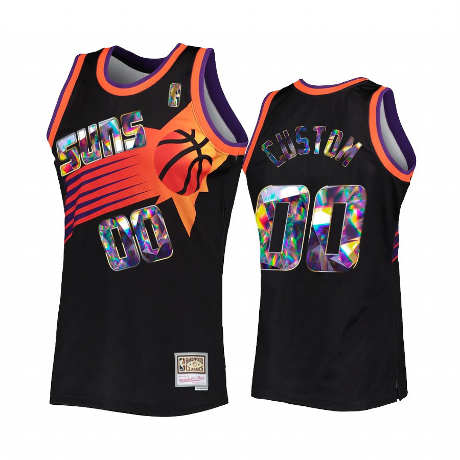 Custom 00 Phoenix Suns 75th Anniversary Diamond Black NBA Jersey Men's