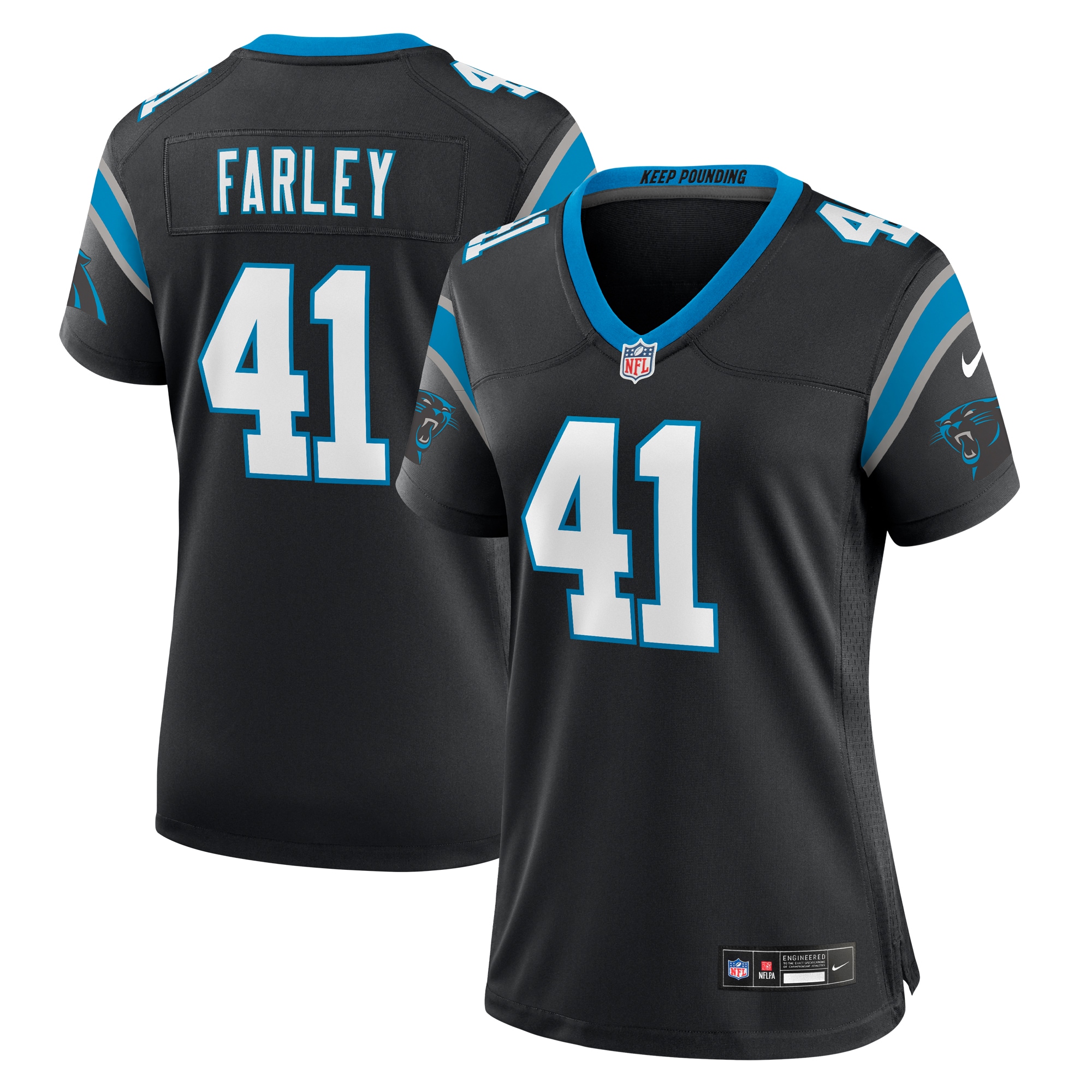 Carolina Panthers Matthias Farley Black Game NFL Jersey Women's