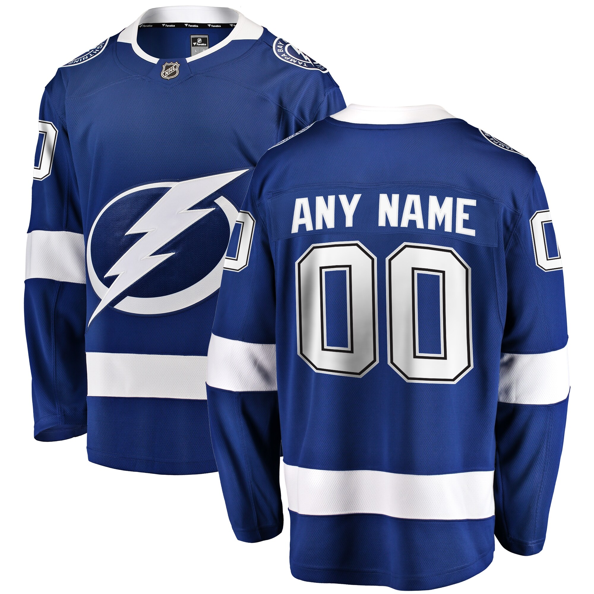 Tampa Bay Lightning Blue Home Breakaway Custom NHL Jersey Men's