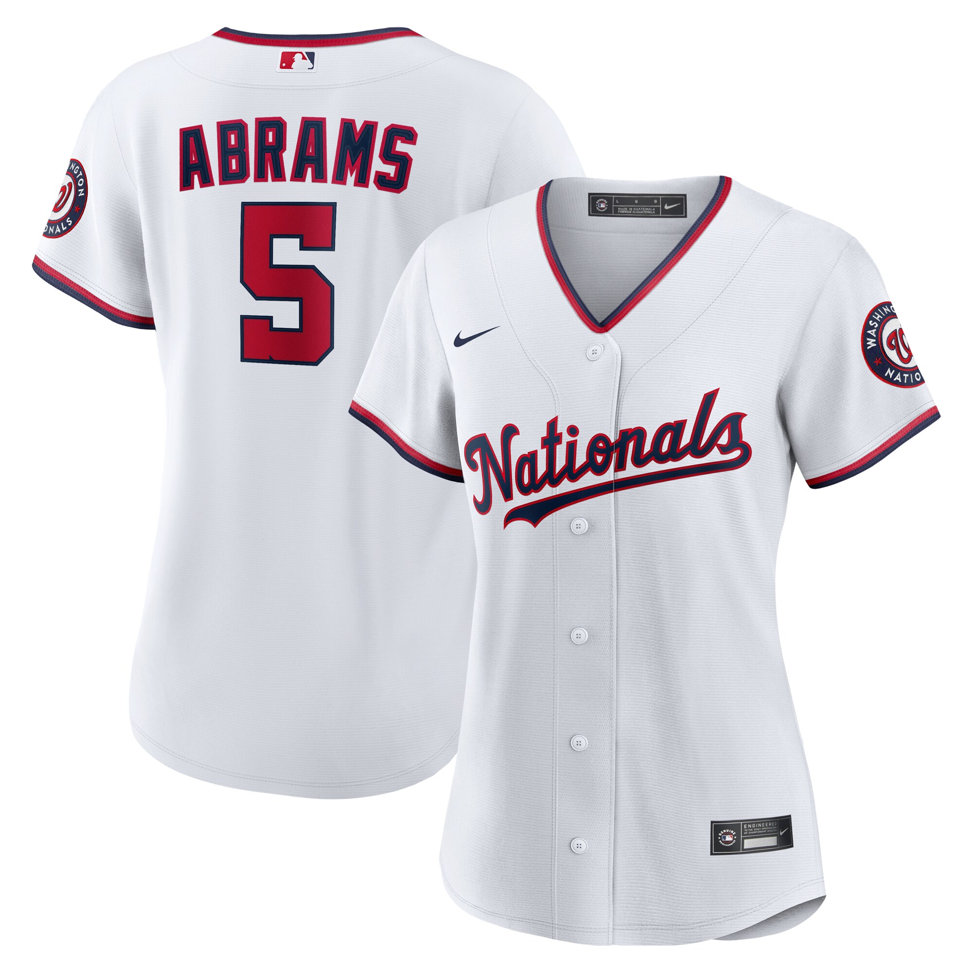 Washington Nationals CJ Abrams White Home Player MLB Jersey Women's