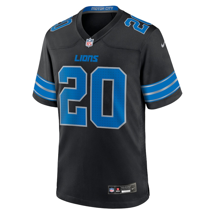 Barry Sanders 20 Detroit Lions 2nd Alternate Retired Player Game Black, Men NFL Jersey Men's