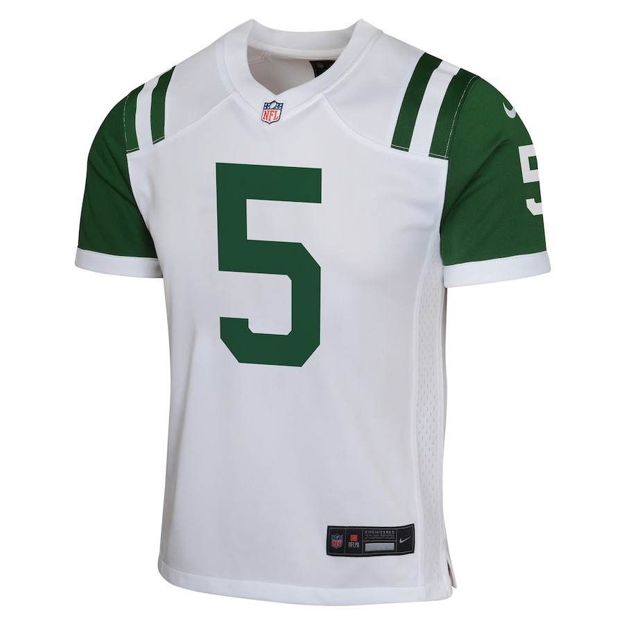 Garrett Wilson 5 New York Jets Classic Alternate Game White NFL Jersey Youth