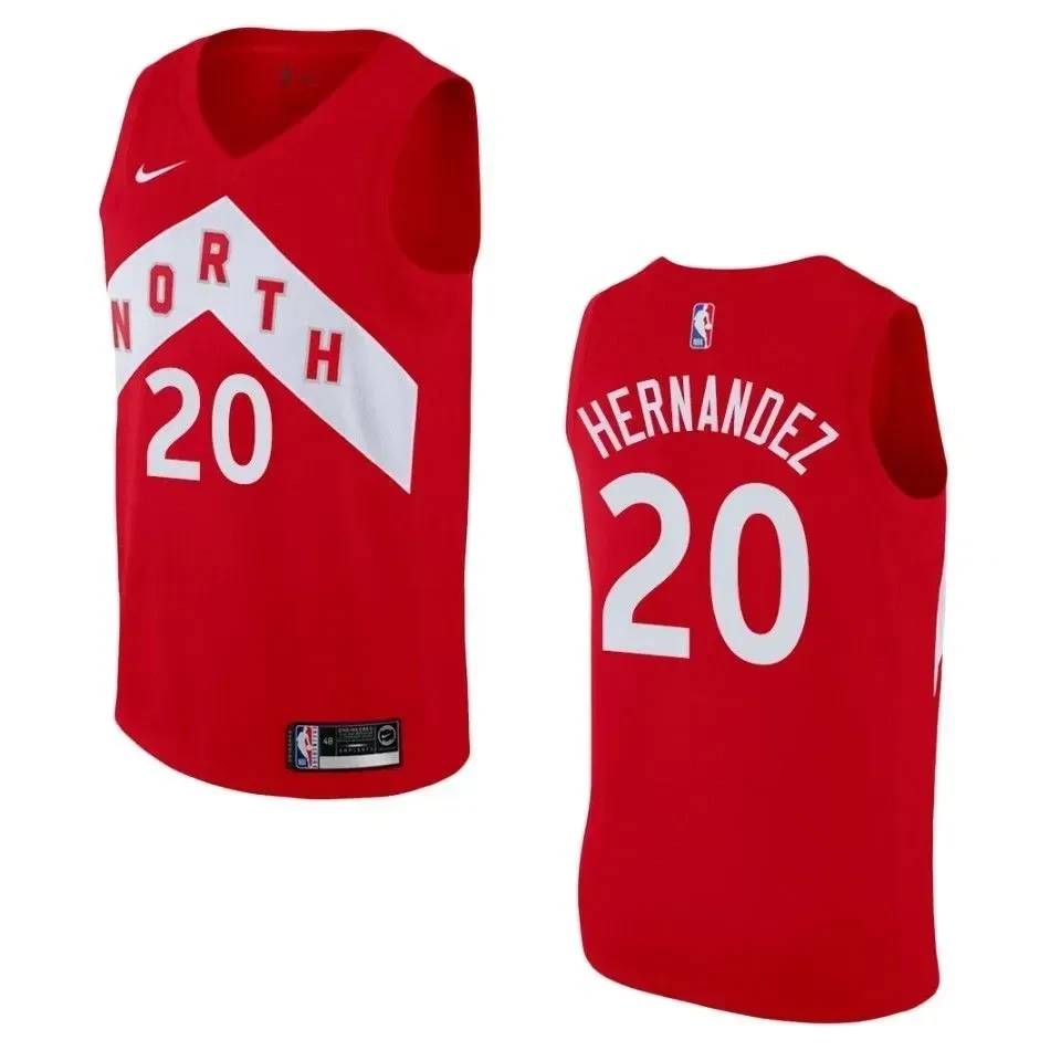 Toronto Raptors 20 Dewan Hernandez Earned Swingman Red NBA Jersey Men's