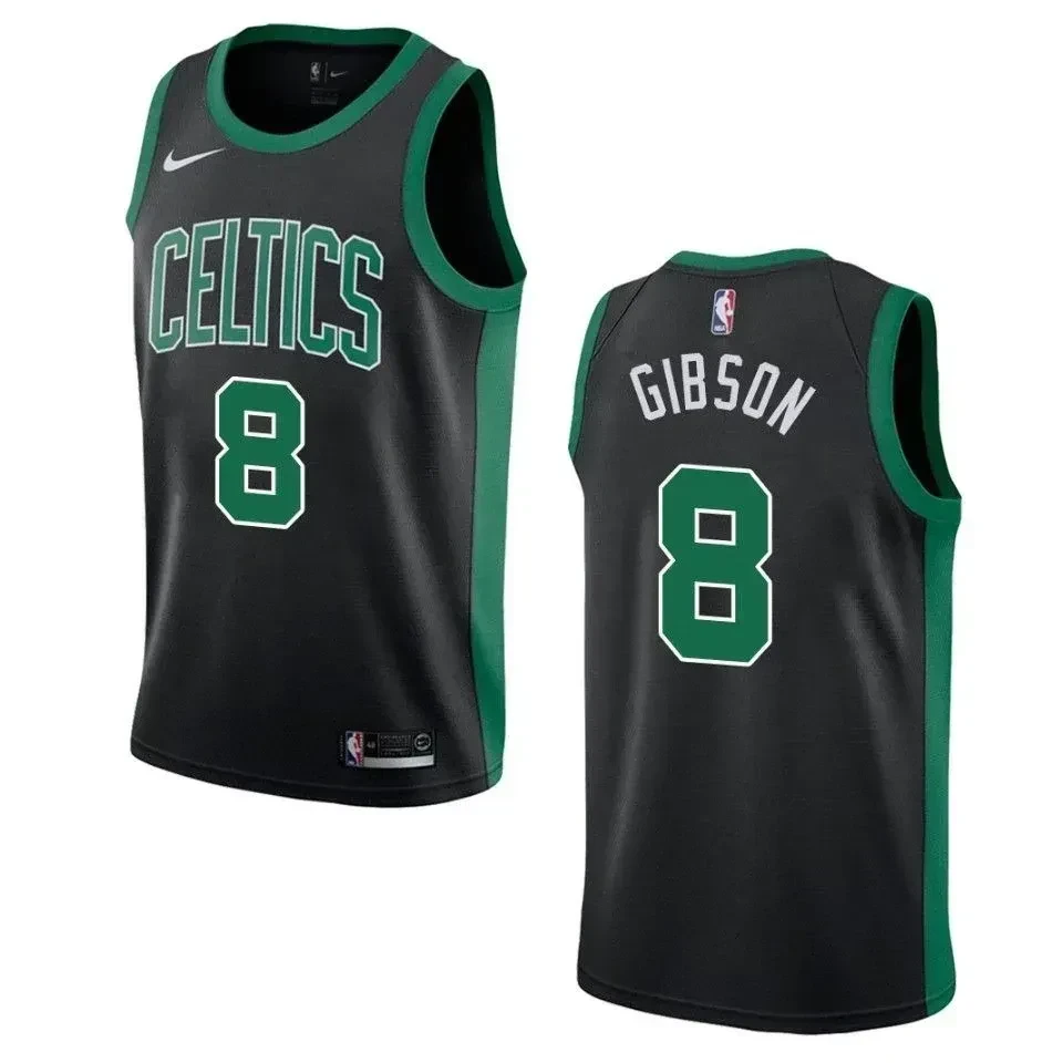 Boston Celtics 8 Jonathan Gibson Statement Swingman Black NBA Jersey Men's