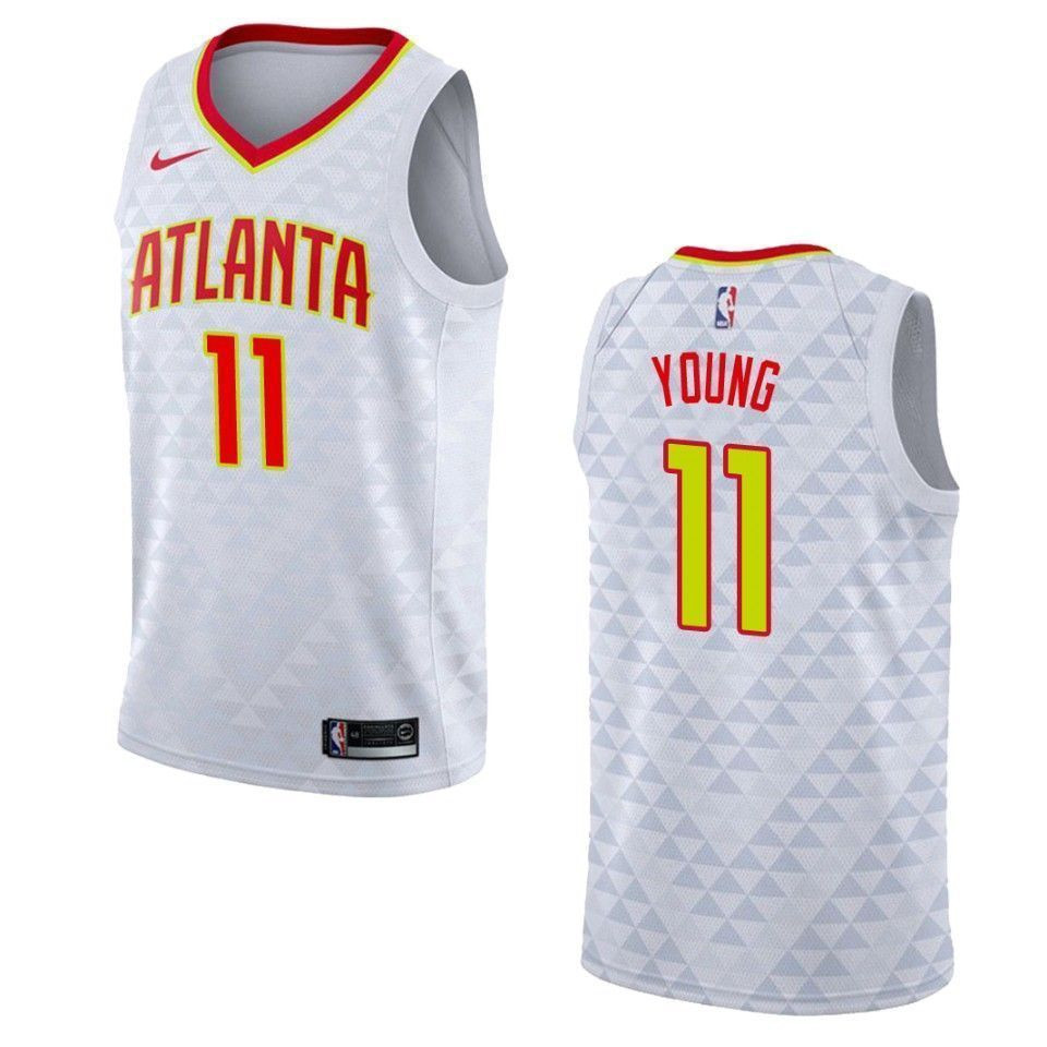 Atlanta Hawks 11 Trae Young Association Swingman White NBA Jersey Men's