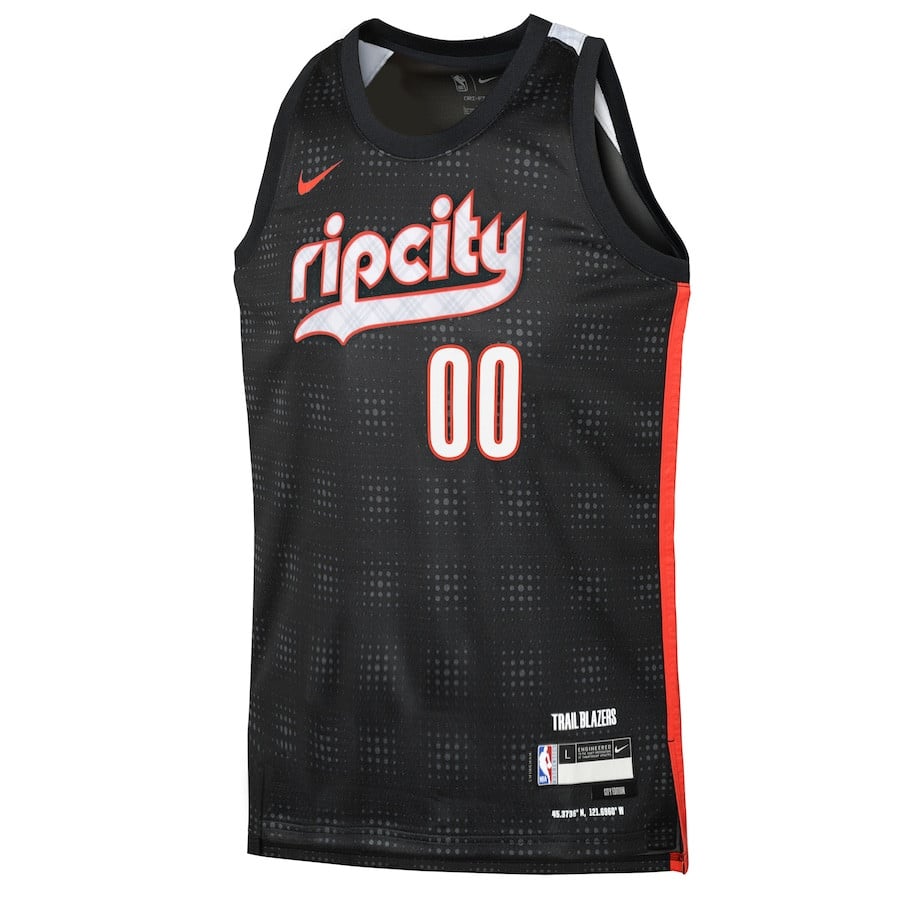 Portland Trail Blazers 2024/25 Swingman Custom City Edition Black NBA Jersey Youth