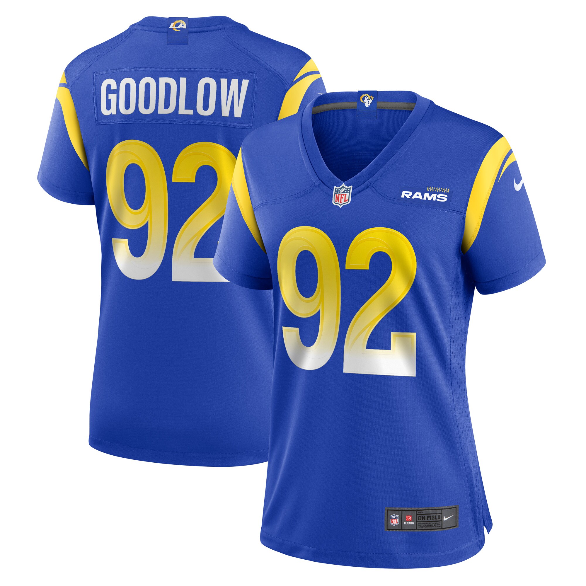Los Angeles Rams Anthony Goodlow Royal Game NFL Jersey Women's