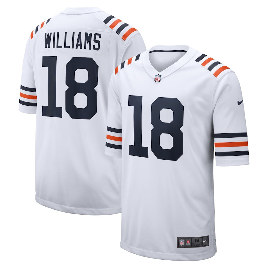 Caleb Williams 18 Chicago Bears 2024 Draft 2nd Alternate Game White NFL Jersey Men's