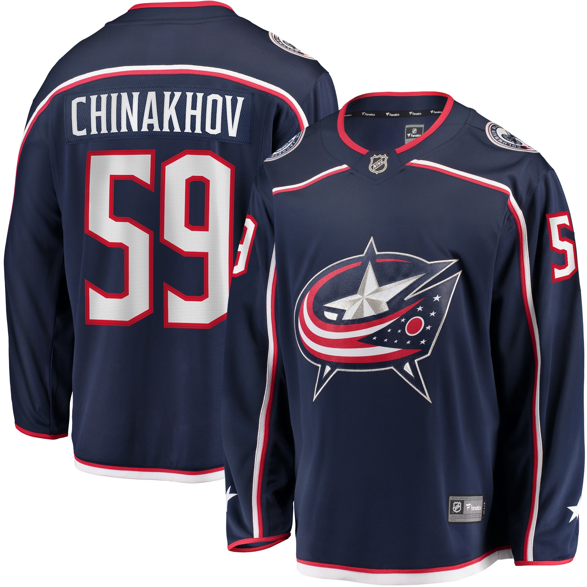 Columbus Blue Jackets Yegor Chinakhov Navy Home Breakaway Player NHL Jersey Men's