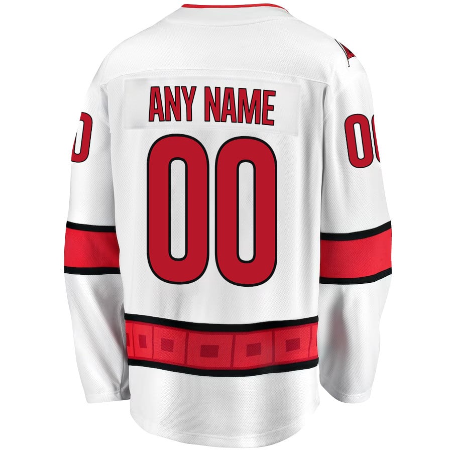 Carolina Hurricanes Stanley Cup 2023 Playoffs Patch Away Breakaway Custom White NHL Jersey Men's