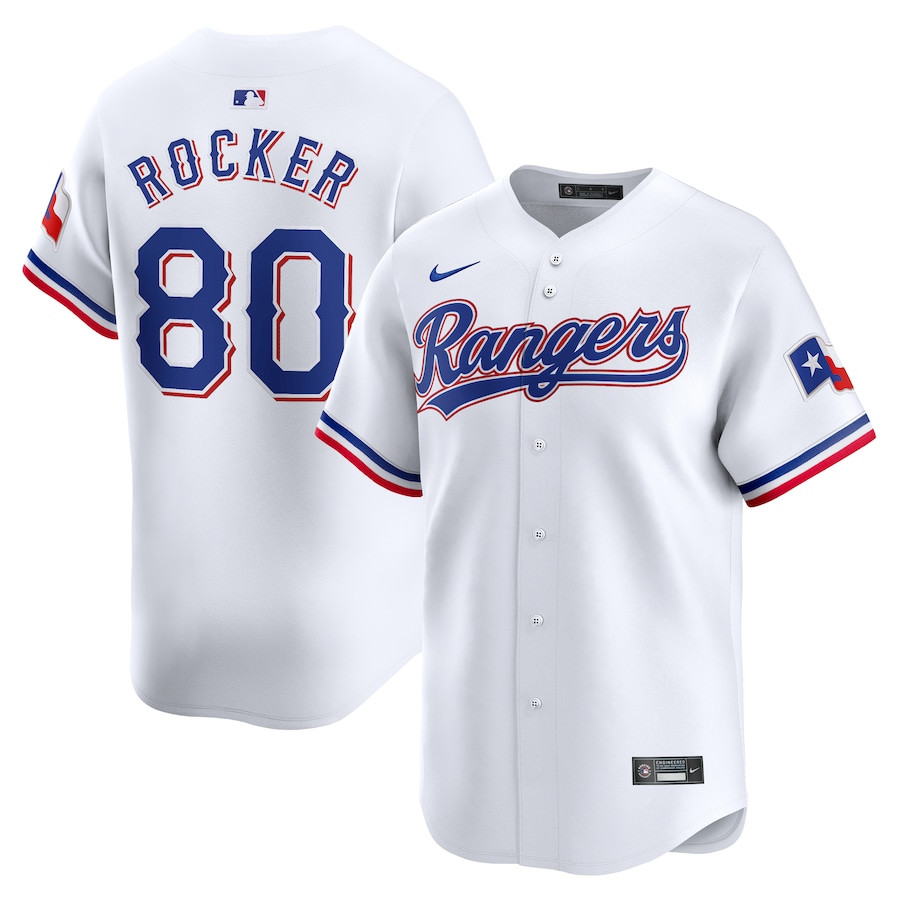 Kumar Rocker 80 Texas Rangers Home Limited Player White MLB Jersey Men's