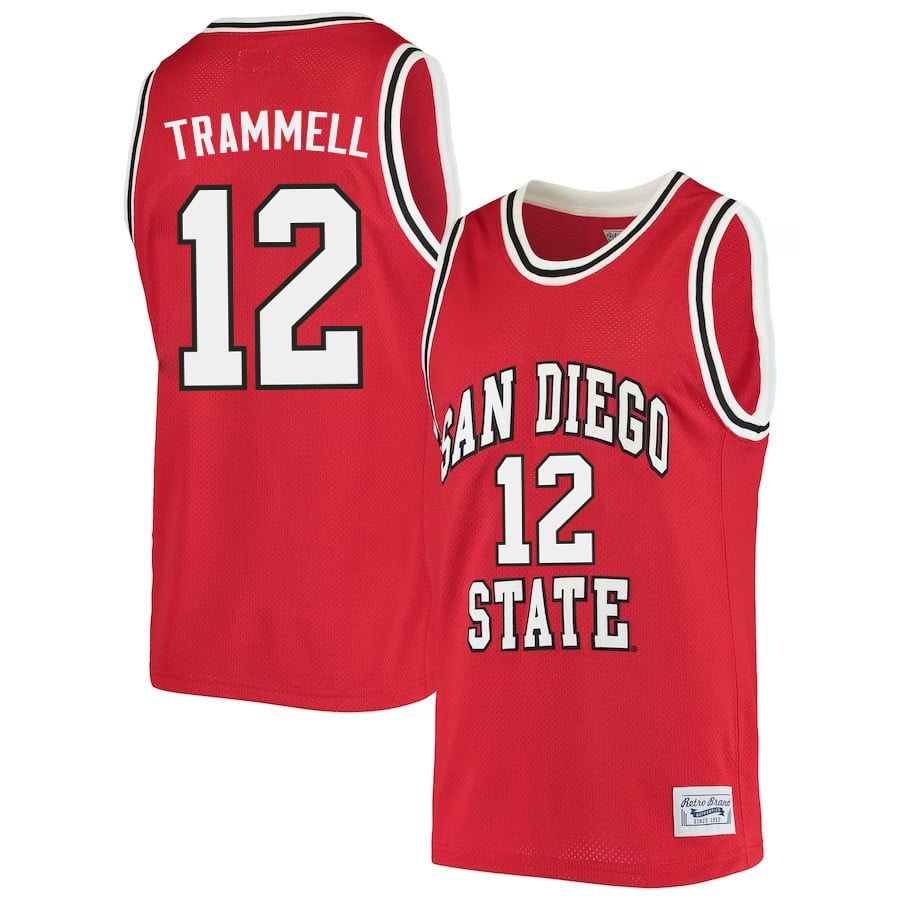Darrion Trammell 12 San Diego State Aztecs 2023- Red NCAA Jersey Men's