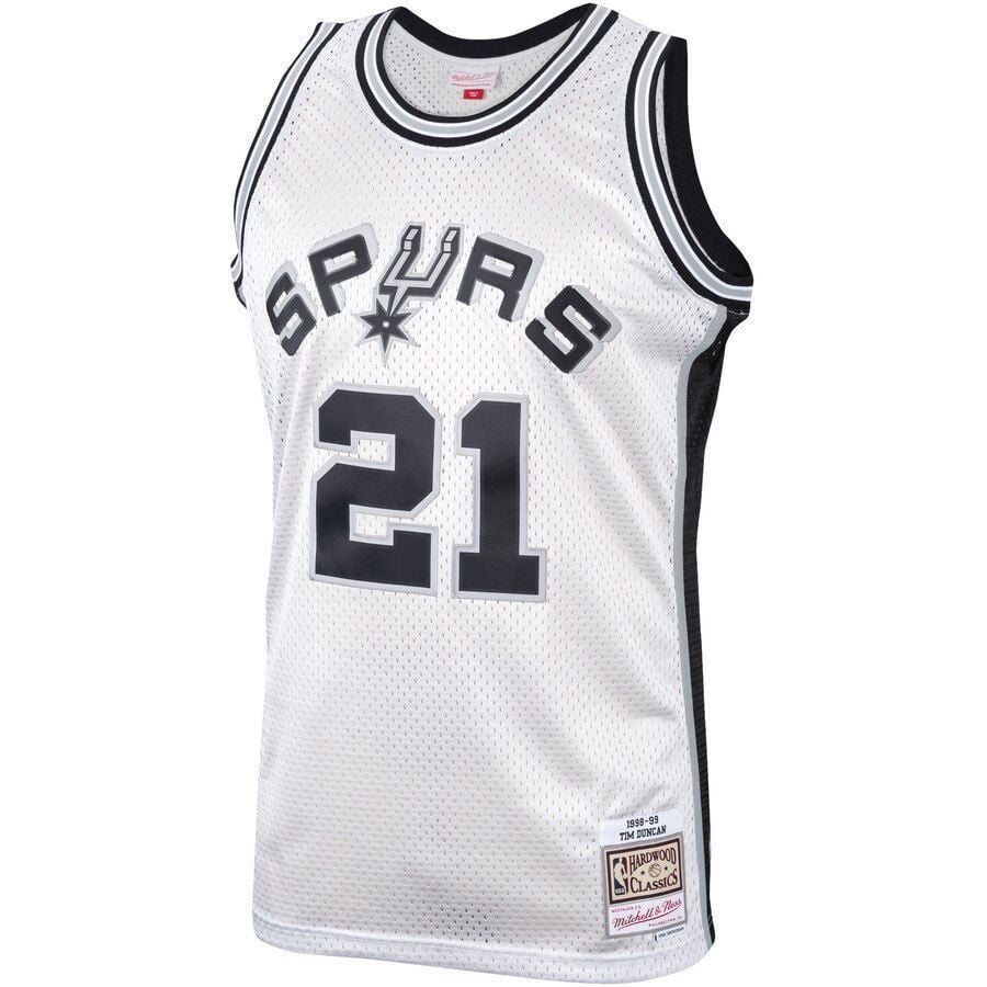 Tim Duncan San Antonio Spurs Mitchell Ness Hardwood Classics Platinum Swingman NBA Jersey Men's