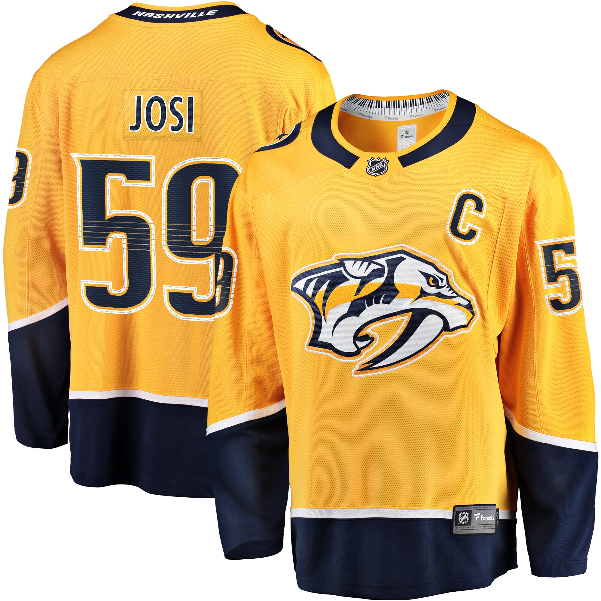 Nashville Predators Roman Josi Gold Home Breakaway NHL Jersey Men's