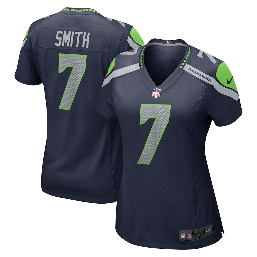 Geno Smith 7 Seattle Seahawks Navy NFL Jersey Women's