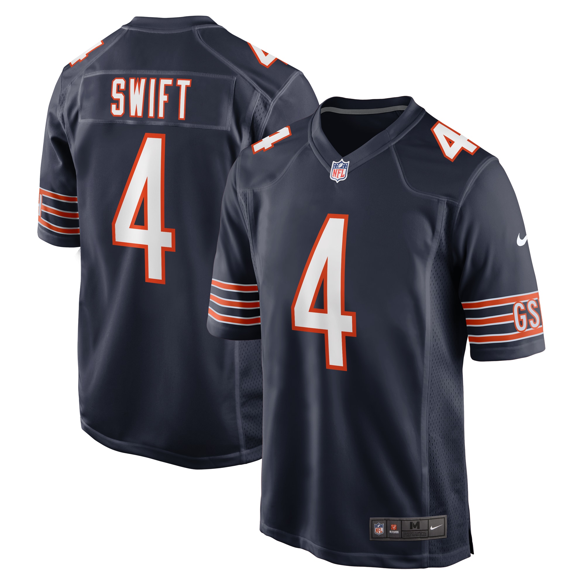 Chicago Bears D'Andre Swift Navy Game NFL Jersey Men's
