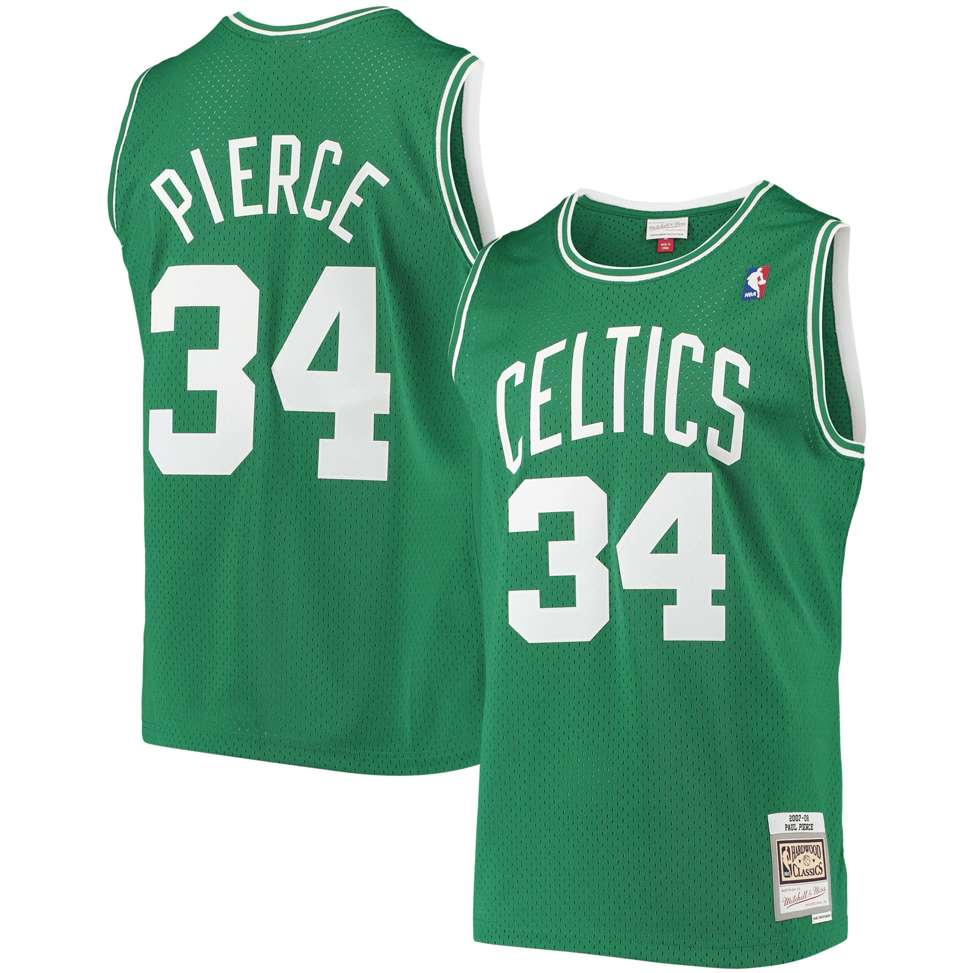 Paul Pierce Boston Celtics Mitchell Ness 2007-08 Hardwood Classics Swingman Kelly Green NBA Jersey Men's