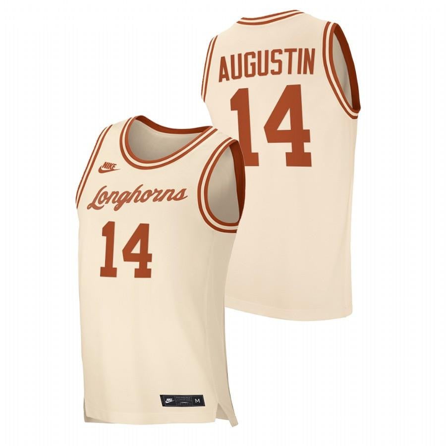 D.J. Augustin 14 Texas Longhorns Cream Retro NCAA Jersey Men's