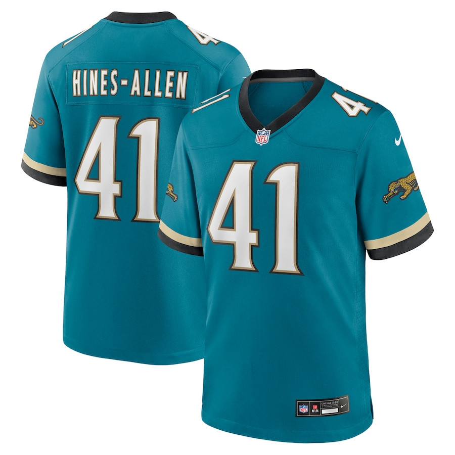 Josh Hines-Allen 41 Jacksonville Jaguars Prowler Throwback Player Game Teal NFL Jersey Men's