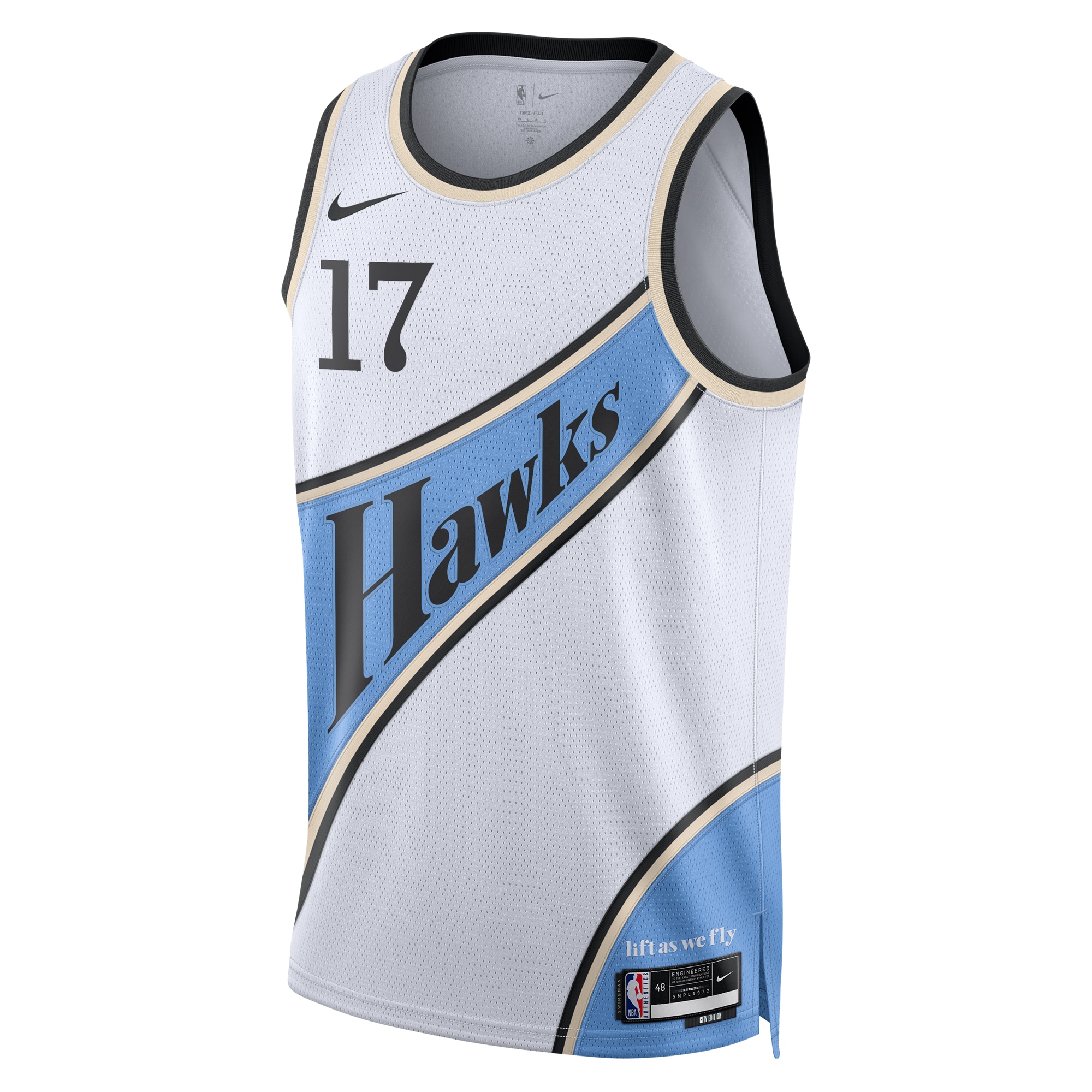Camiseta City Edition Swingman de los Atlanta Hawks 2024 Blanco Onyeka Okongw Unisex NBA Jersey Unisex