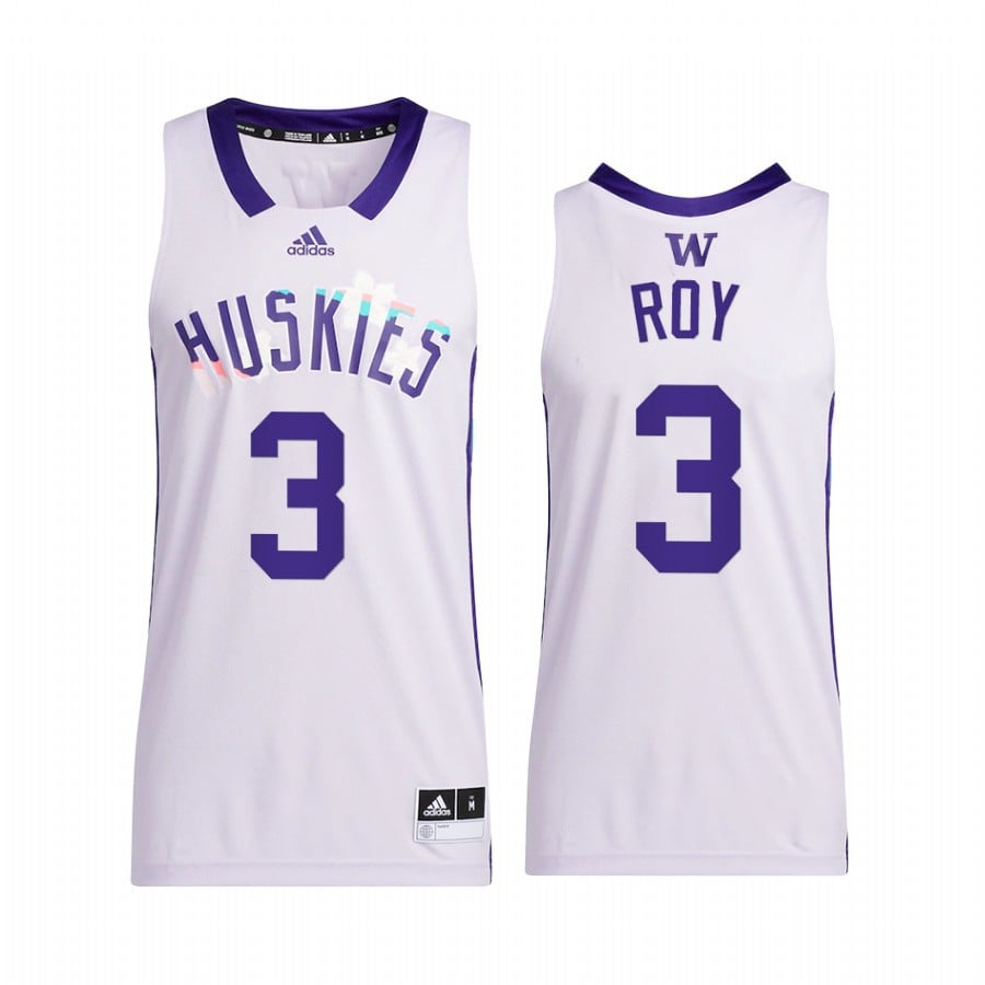 Washington Huskies Brandon Roy 3 Honoring Black Excellenc White Uniform NCAA Jersey Men's