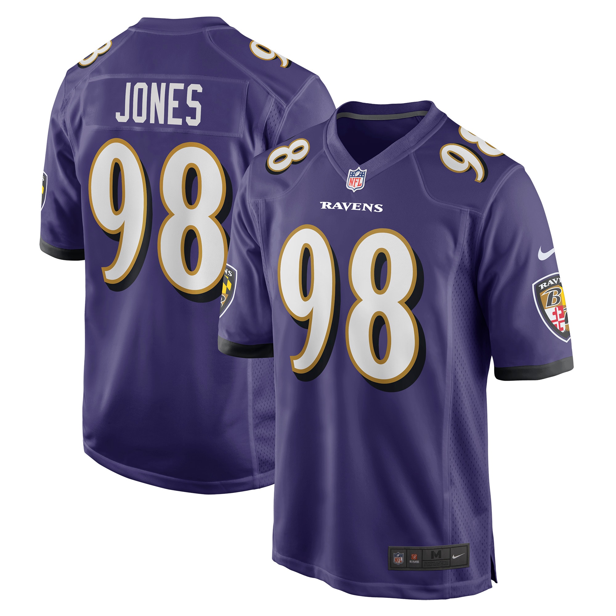 Baltimore Ravens Travis Jones Purple Player Game NFL Jersey Men's