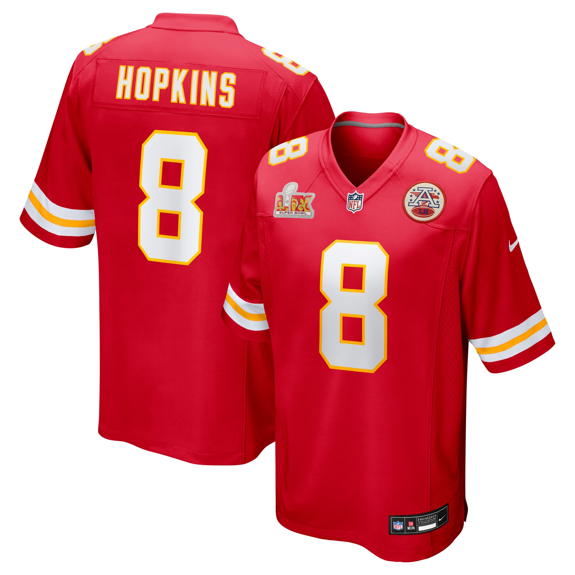 Kansas City Chiefs DeAndre Hopkins Red Super Bowl LIX Game Player NFL Jersey Men's