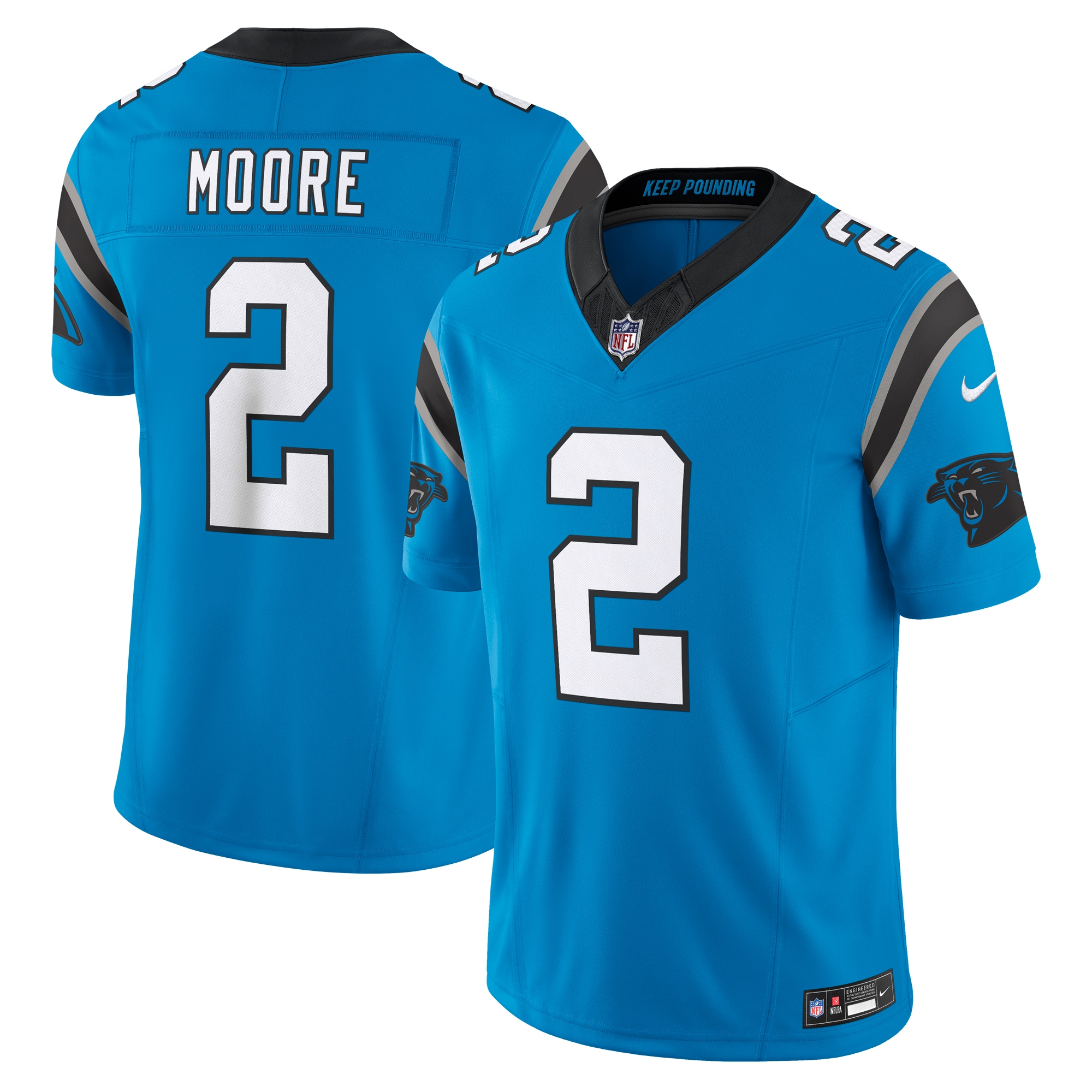 Carolina Panthers D.J. Moore Blue Vapor F.U.S.E. Limited NFL Jersey Men's