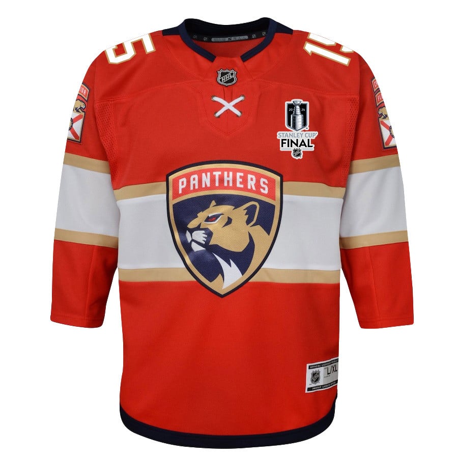 Anton Lundell 15 Florida Panthers 2024 STANLEY CUP Final Home Breakaway Red NHL Jersey Youth