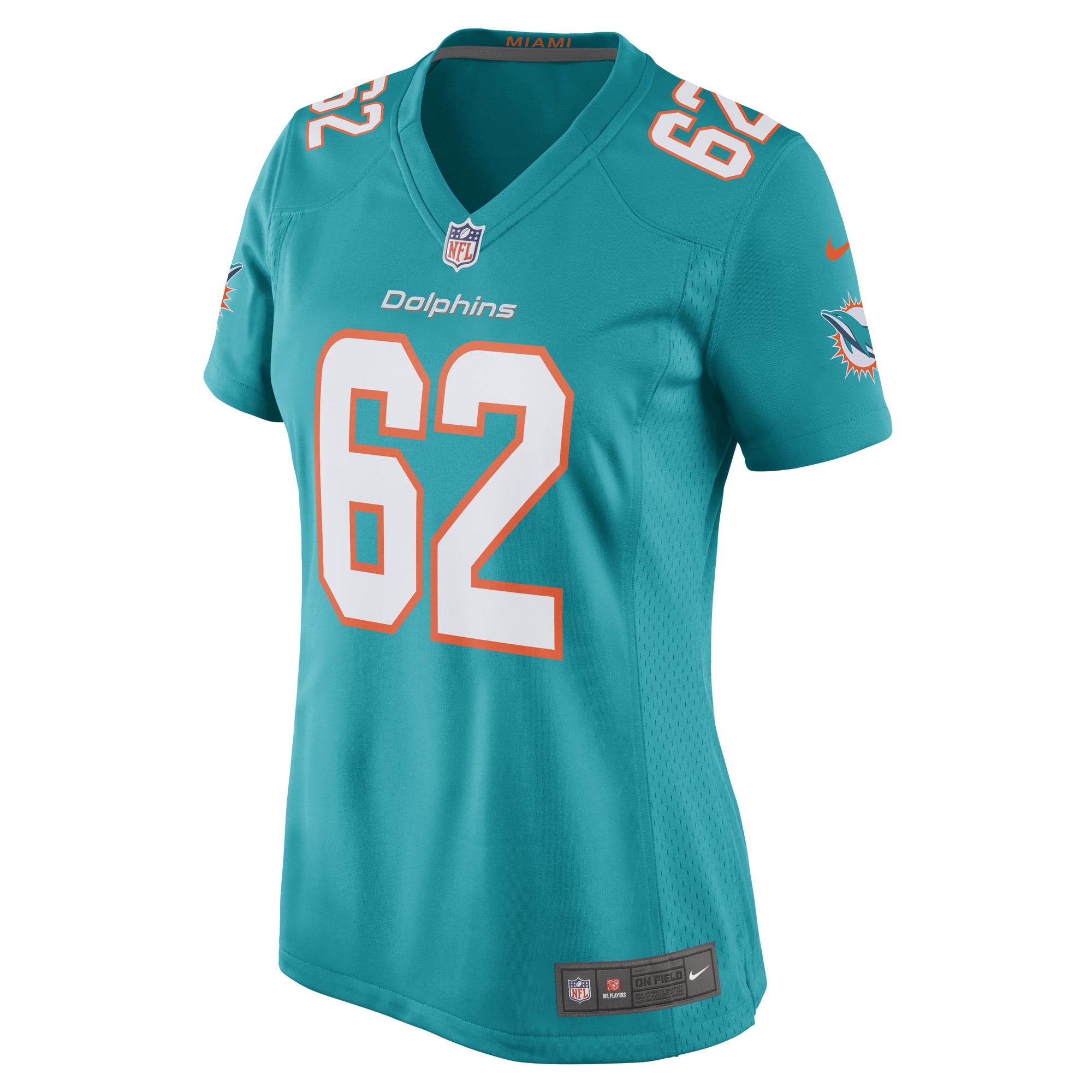 Miami Dolphins James Empey Aqua Game Player NFL Jersey Women's