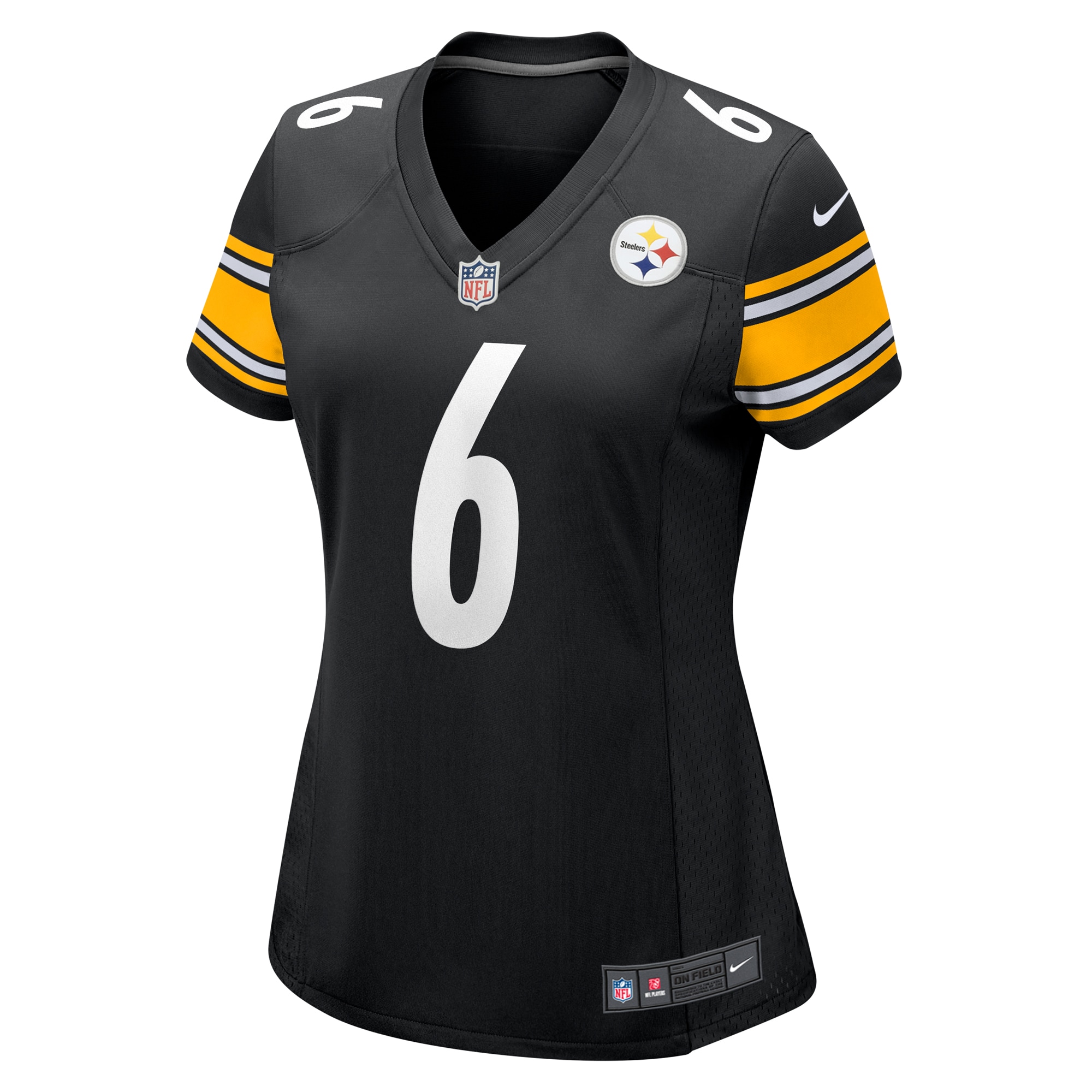 Pittsburgh Steelers Patrick Queen Black Game NFL Jersey Women's