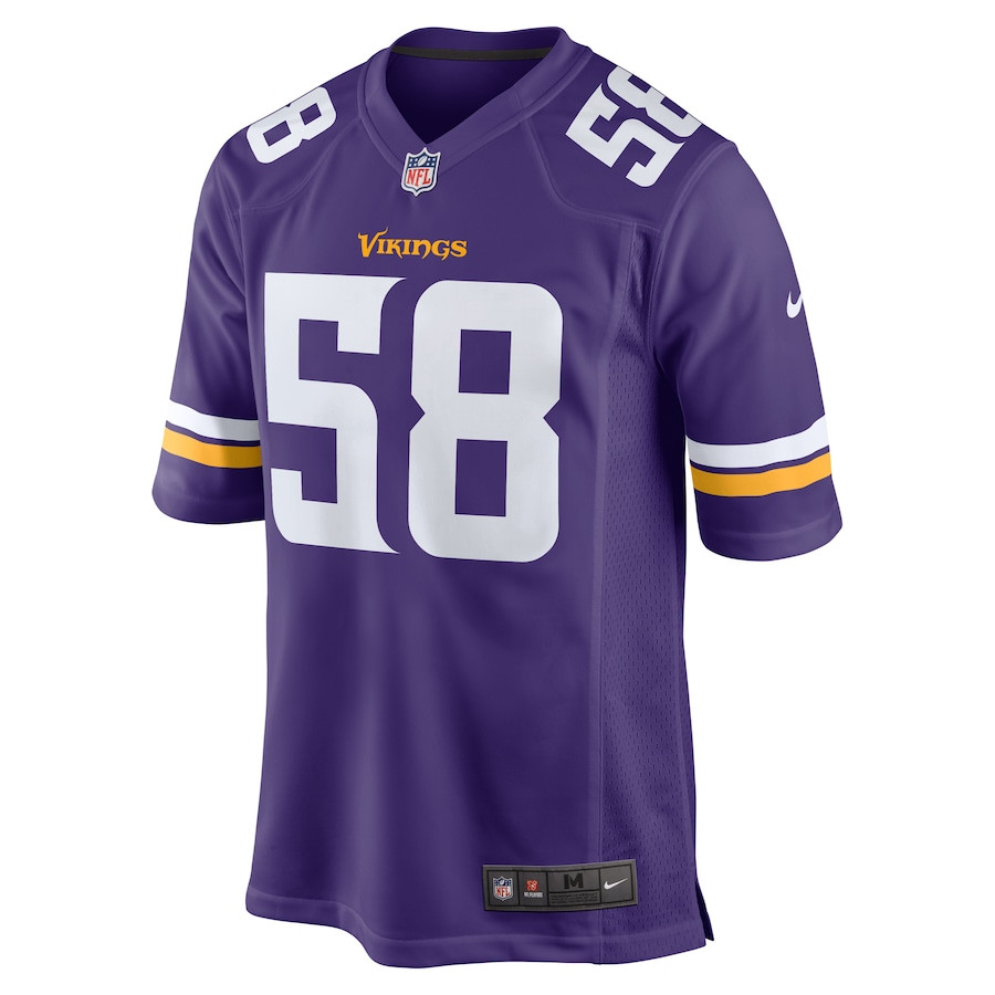 Jonathan Greenard 58 Minnesota Vikings Team Game Purple NFL Jersey Men's