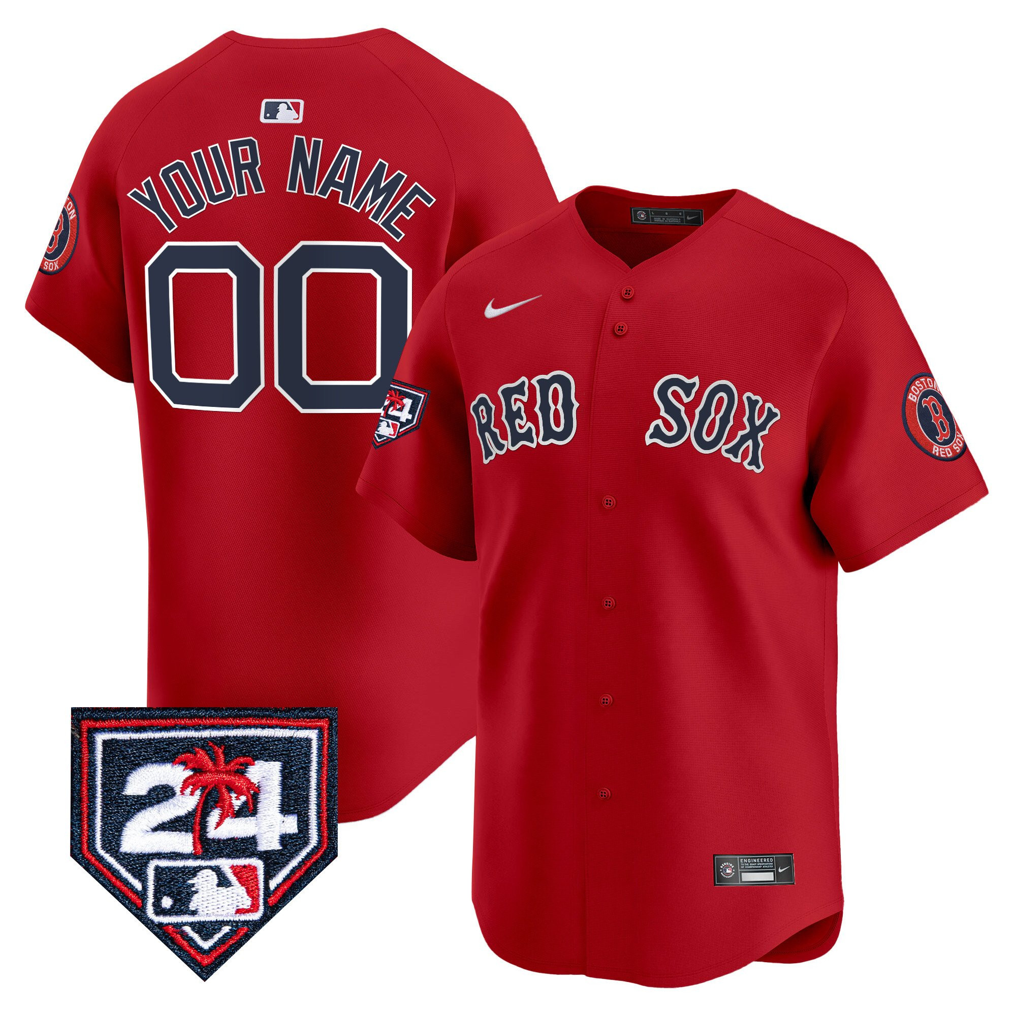 Boston Red Sox 2024 Spring Training Custom Red MLB Jersey Men's