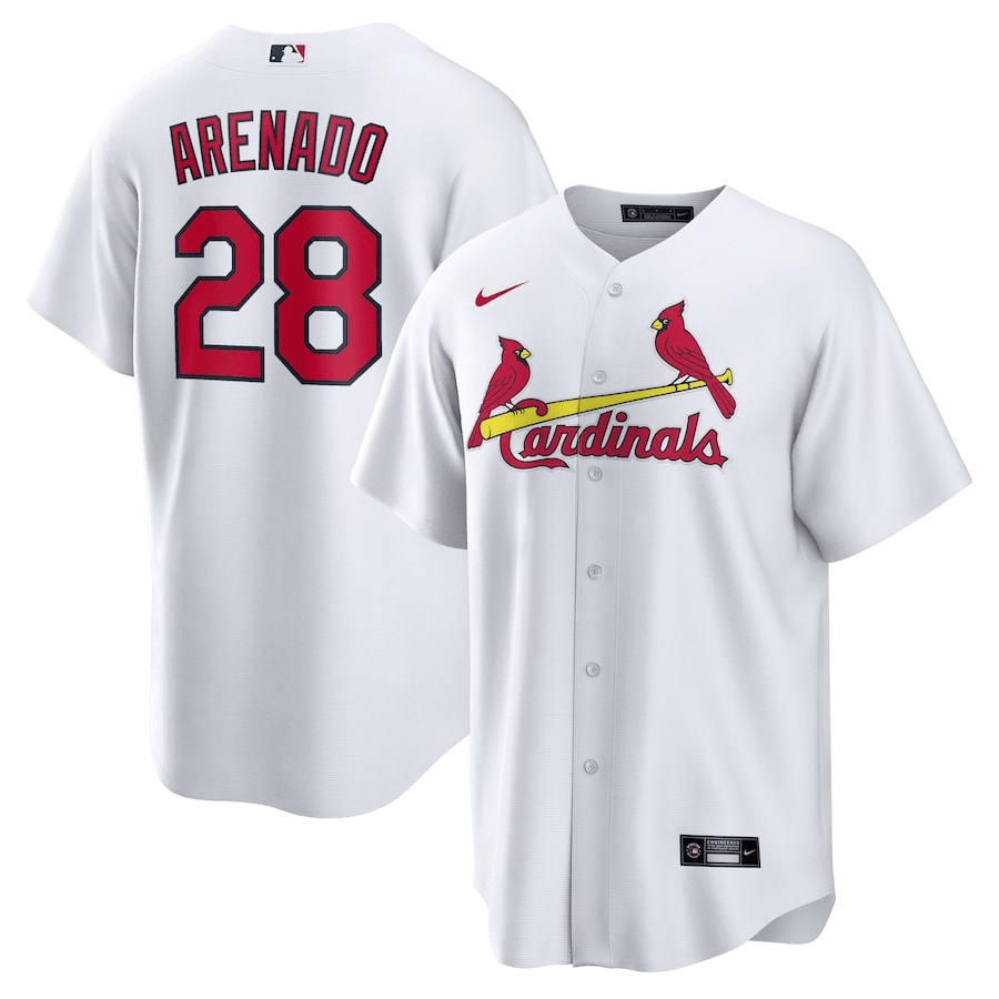 Nolan Arenado 28 St. Louis Cardinals Home White MLB Jersey Men's