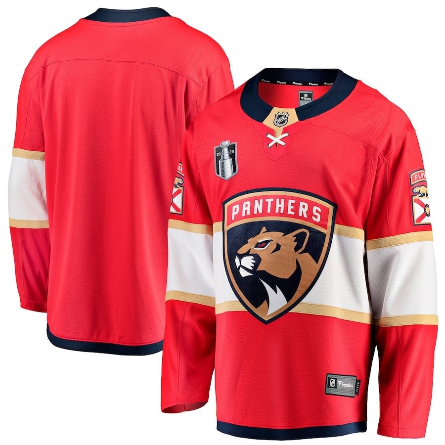 Florida Panthers 2023 Stanley Cup Final Home Breakaway Red NHL Jersey Men's