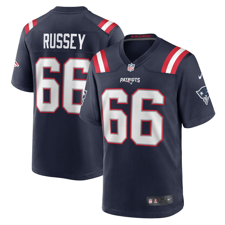 Kody Russey 66 New England Patriots Game Navy NFL Jersey Men's