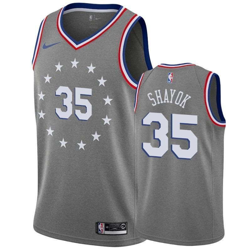 Philadelphia 76ers Marial Shayok 35 City NBA Jersey Men's