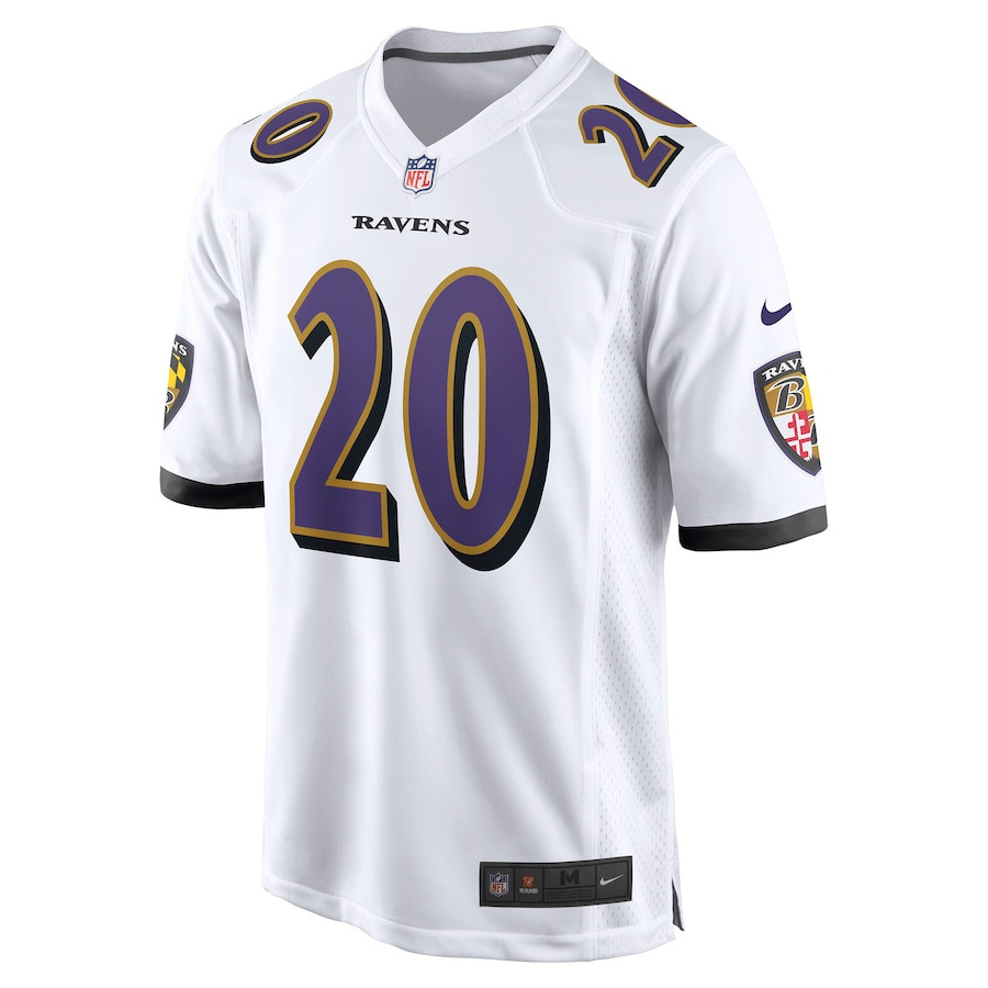 Ed Reed 20 Baltimore Ravens Retired Game White NFL Jersey Men's